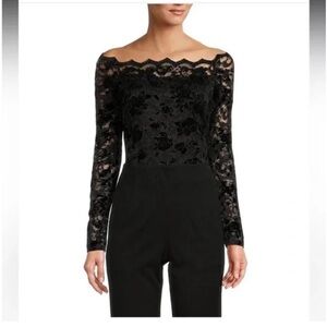 Antonio Melani off the shoulder black lace bodysuit